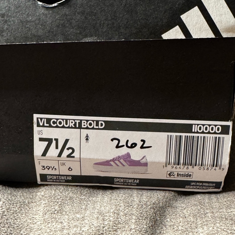 NWT Adidas VL Court Bold Platform Sneakers Purple Size 7.5 - Picture 7 of 8